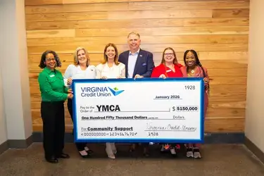 VACU presenting check donation in support the YMCA of Great Richmond