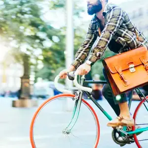 man riding a bike